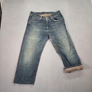 Edwin 505X Jeans Mens Blue Medium Wash Selvedge Straight Made Japan Fits 30x24